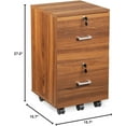 thumbnail image 2 of 2 Drawer File Cabinet with Lock, Wood Grain Walnut File Cabinet for Letter Size File Folders with Tabs, Under Desk Rolling File Cabinets for Home Office, Mobile Filing Cabinet Printer Stand, 2 of 6