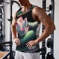 thumbnail image 5 of Gukieu Snake Holding A Lotus Print Men's Quick Dry Fitness Vest, Round Neck Sleeveless Fitness Bodybuilding Top-Small, 5 of 7
