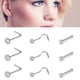 thumbnail image 5 of 21 piezas de perno de nariz combinado, accesorios para piercing corporal, perno de nariz de acero inoxidable, 5 of 5
