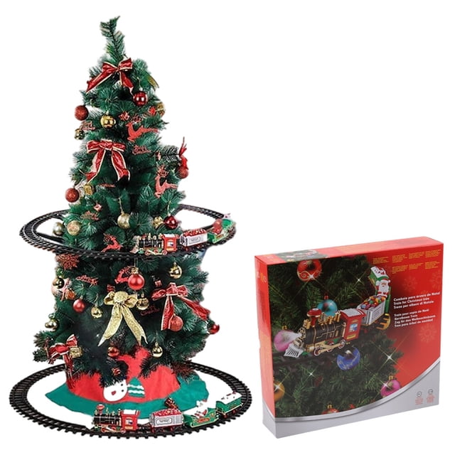 Juego de tren de Navidad con sonidos y luces, vagón eléctrico de juguete, minitren, juego de juguete para Navidad y decoración del hogar