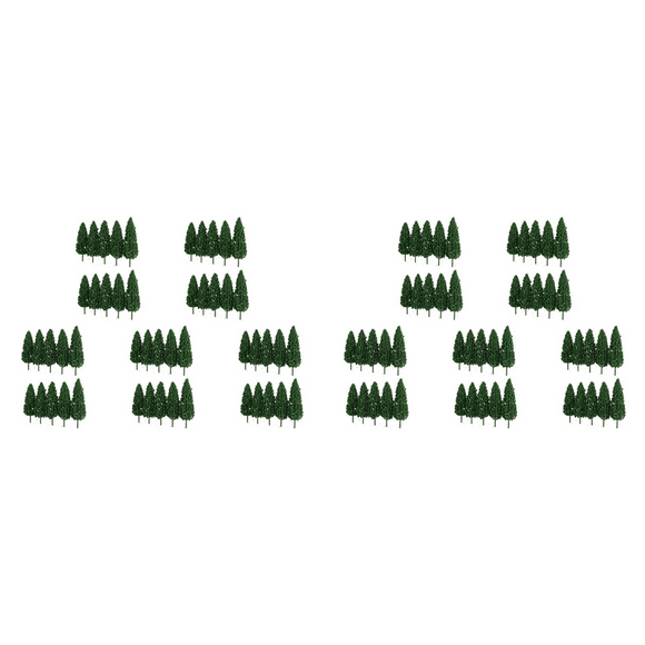 100Pcs Pine Trees 1:25 Model Train Railway Building Green Model Tree for O G Scale 1/25 Railroad Layout Scenery