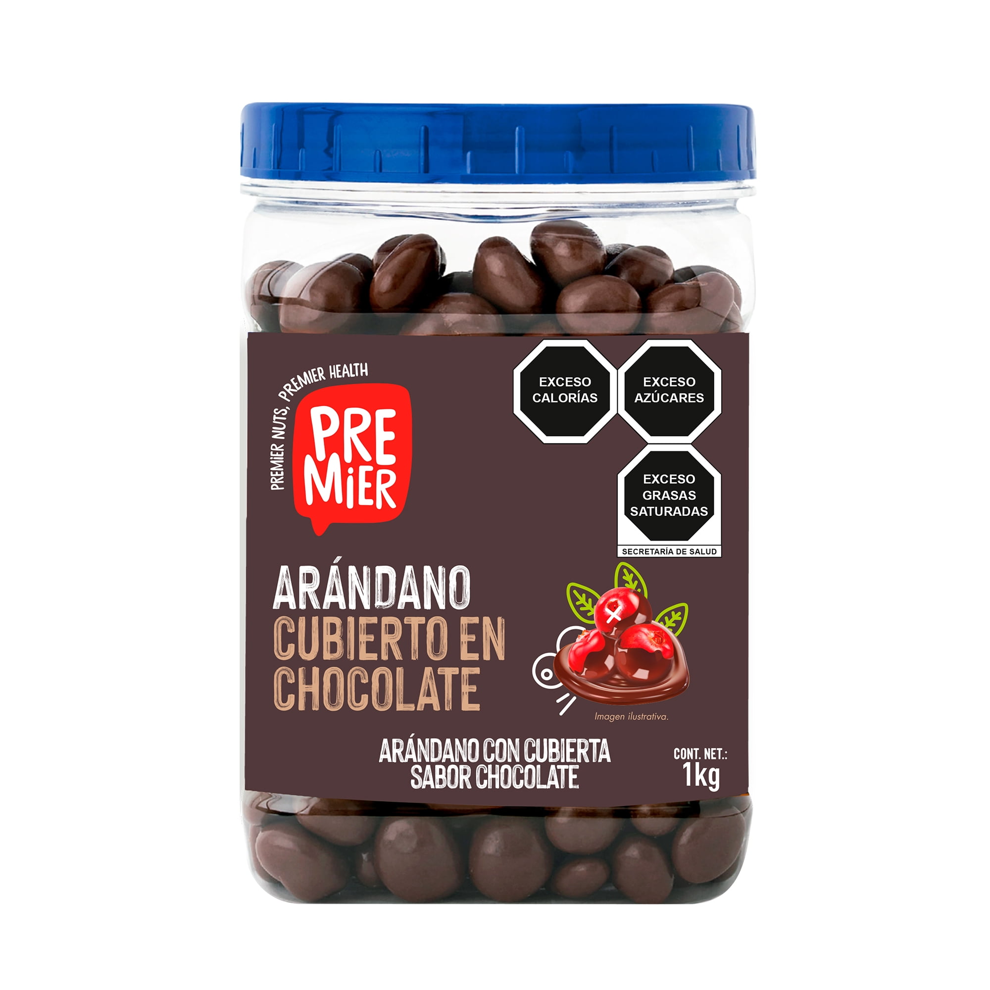Arándanos con Cobertura de Chocolate 1kg GRUPO PREMIER snack saludable