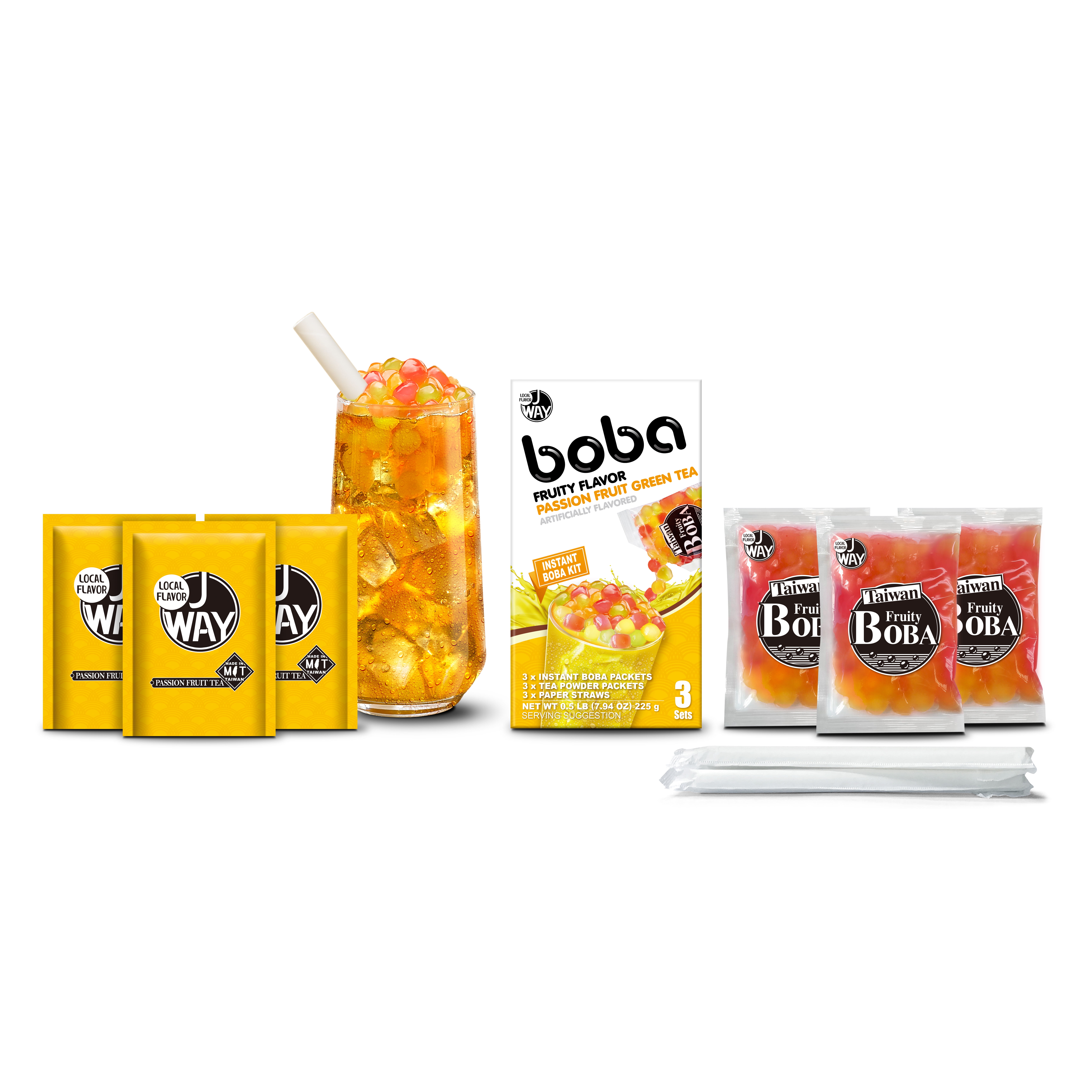 J Way Instant Boba Fruity Green Tea Set, Passionfruit Pineapple Bubble Tea Kit, 3 Drinks - Walmart.com J Way Instant Boba Fruity Green Tea Set, Passionfruit Pineapple Bubble Tea Kit, 3 Drinks - Walmart.com