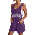 thumbnail image 3 of Kmdttou 2025 New Fashion Women's Summer Comfortable Casual Suspender Printing Shorts Pocket Jumpsuit Shorts with Pockets Clothes on Clearance!, 3 of 5