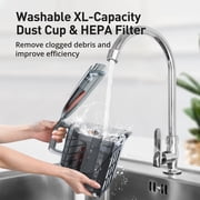Canister Vacuum Cleaner, 30Kpa Powerful Suction, Bagless with 3.7QT Large Dust Cup, Auto Cord Rewind, HEPA Filter, 5 Attachments, Lightweight Vacuum for Pet Hair, Hard Floors & Car
