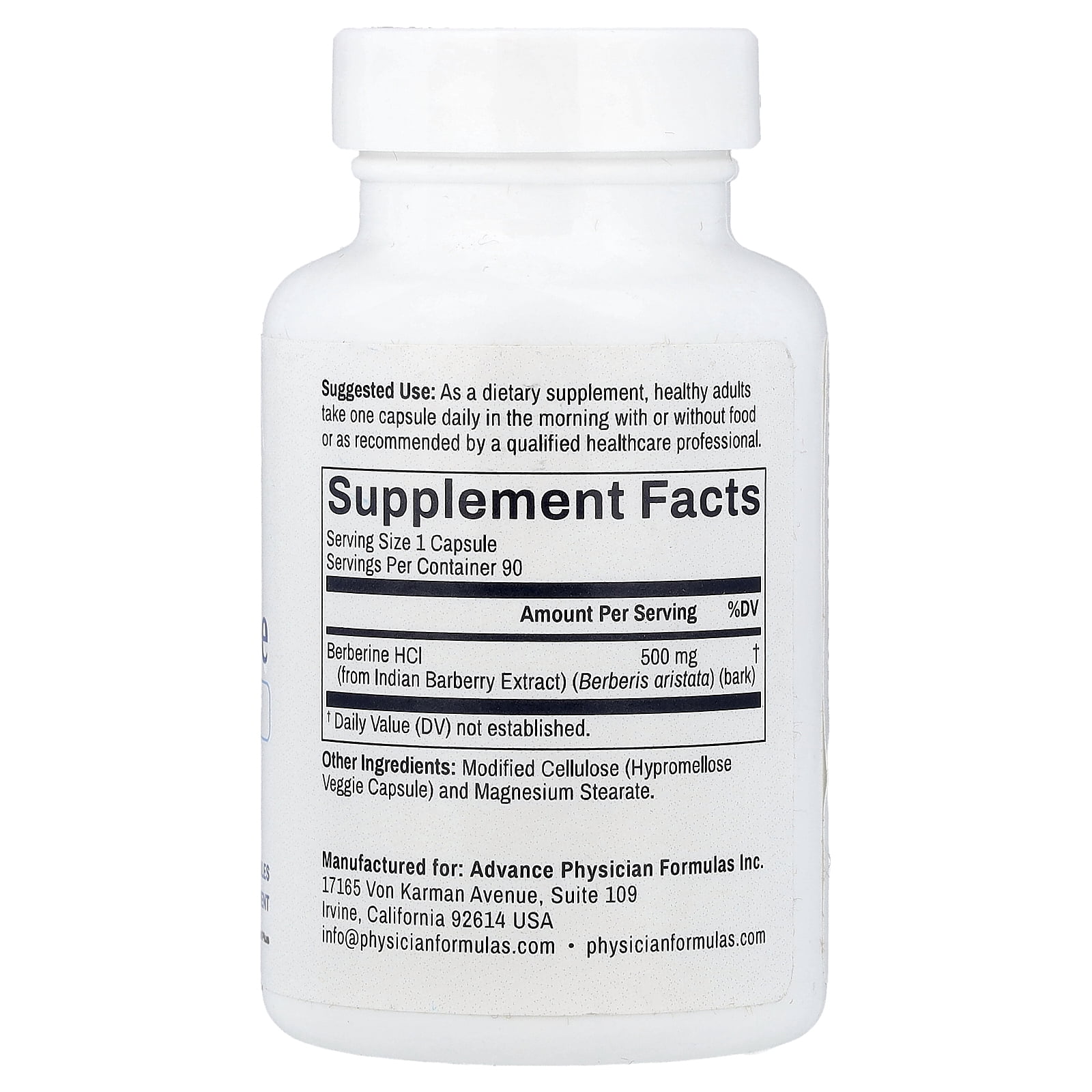 Advance Physician Formulas Berberine, 500 mg, 90 Vegetable Capsules