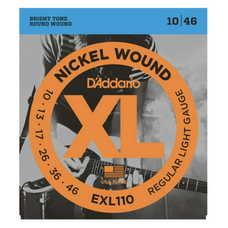 D'Addario EXL110 Nickel Wound Electric Guitar Strings, Regular Light, 10-46