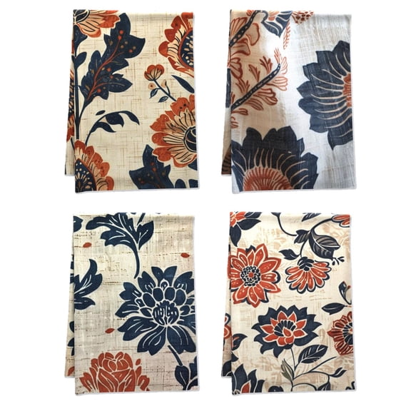 Boho Ethnic Dish Towels for House Indoor Decoration Flowers Floral Pattern Versatile Bathroom Towel Pack Of 4 16x24 Inches Durable Farmhouse Bohemia Decorative Hand Towels