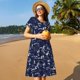 thumbnail image 4 of Disketp Hawaiian Style para Vestido de Manga Corta para Mujeres, Vestidos de Verano para Mujeres, Casual y Holgado para la Playa, 4 of 6