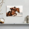 thumbnail image 7 of Elephant Stock Equestrian Show Jumping Wall Art - Horizontal Canvas Wall Art - Hallway Wall Decor - Sports Canvas - Brown And Gray Decor - 12" x 8", 7 of 7