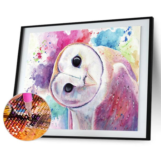 Cuadros Decorativos DIY 5D diamante pintura completo redondo mosaico búho imagen hecha a mano decoración del hogar Sywqhk Nuevos Originales