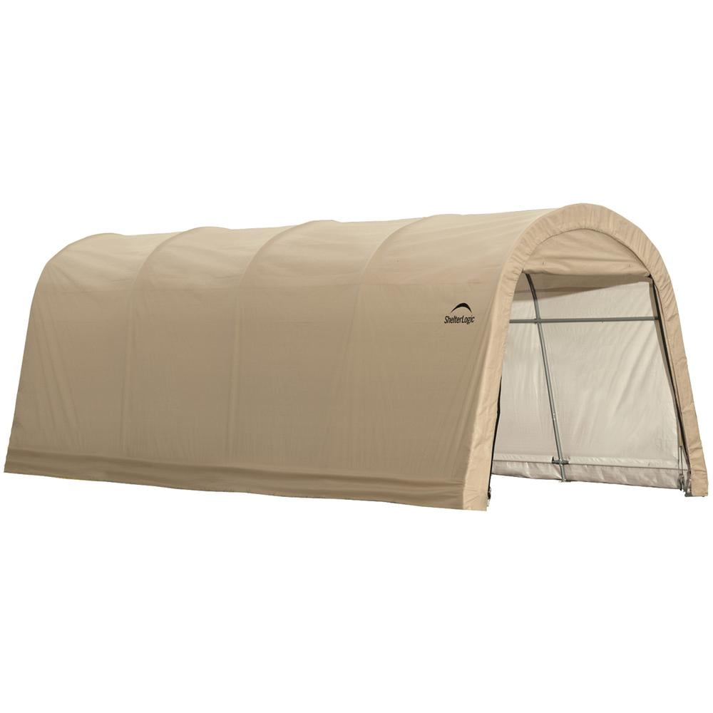 ShelterLogic AutoShelter Instant Garage, 10 x 20 x 8 ft, Sandstone, Round Top Sansujyuku sansujyuku.com