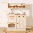 thumbnail image 3 of Robud Play Kitchen for Kids Toddlers, Wooden Pretend Play Kitchen Set Toy with Cutting Food Set, Toys Kitchen Gift for 3+ Kids,Beige, 3 of 10