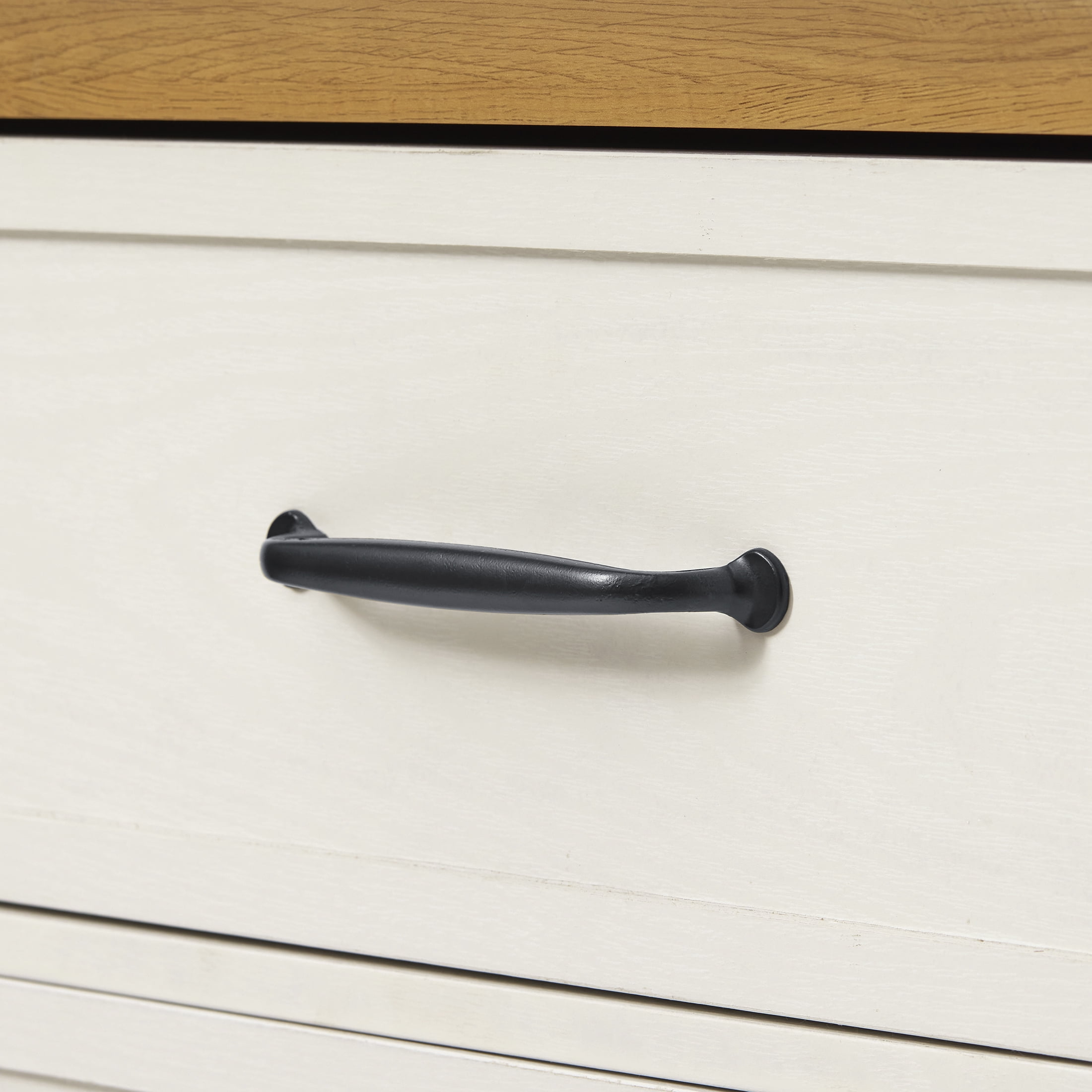 Better Homes & Gardens Canton 3-Drawer Nightstand, Textured White and Light Honey