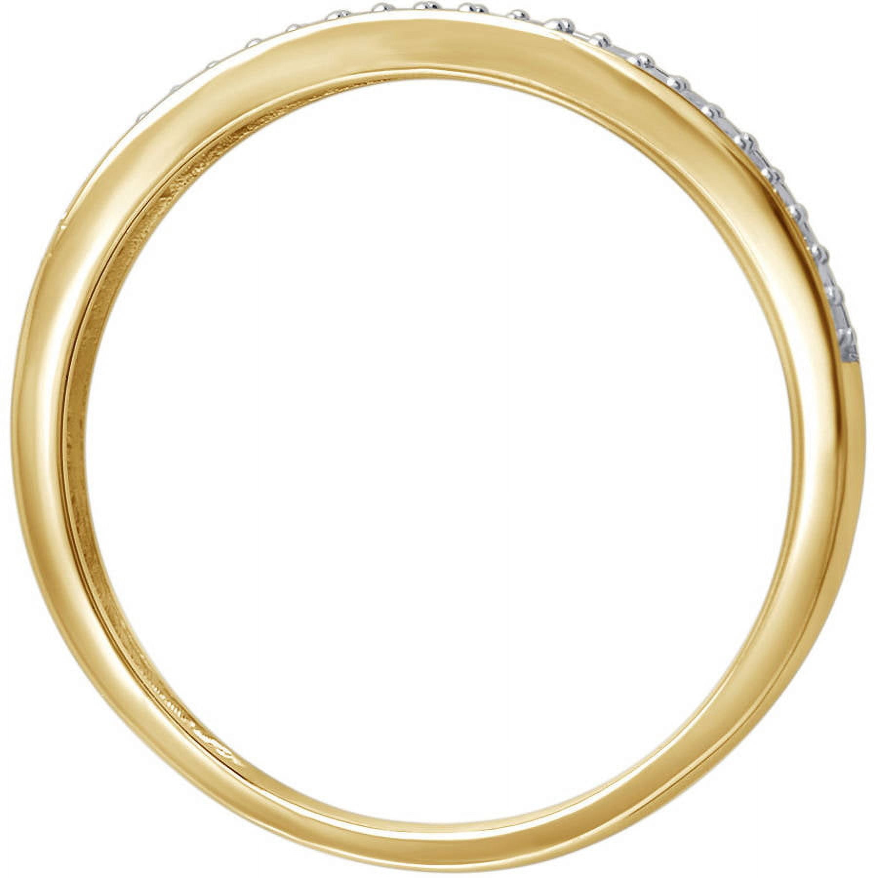 Arista Round Diamond Accent Women's Fine Prong Set Classic Wedding Band in 10K Yellow Gold (I-J, I2-I3)