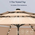 thumbnail image 5 of Summit Living 10ft Patio Umbrella with Solar Lights 3-Tier Vented Outdoor Market Umbrella with Auto-Tilt – Beige, 5 of 8