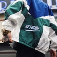 thumbnail image 4 of Chaqueta universitaria para hombre, ropa de calle, chaqueta Bomber bordada de retales, abrigo con cremallera, estilo universitario para parejas y mujeres, 4 of 5