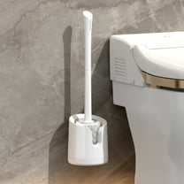 Toilet Brush with Plastic Bristles, Bathroom Cleaning Brush, Long Handle Ergonomic Toilet Cleaner, Compact Design for Easy Storage, Effective Stain Removal