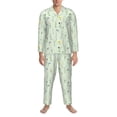 thumbnail image 3 of Fuzoiu Wildflower Watercolor 5 Print Men's Long-Sleeved Pajama,Lounge Button Down Nightwear,Mens Notch Collar Pajama Set -Large, 3 of 7