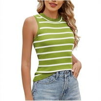 yillto Women's Basic Striped Tank Sleeveless Crew Neck Tunic Tops Summer Causal Shirts Outfits