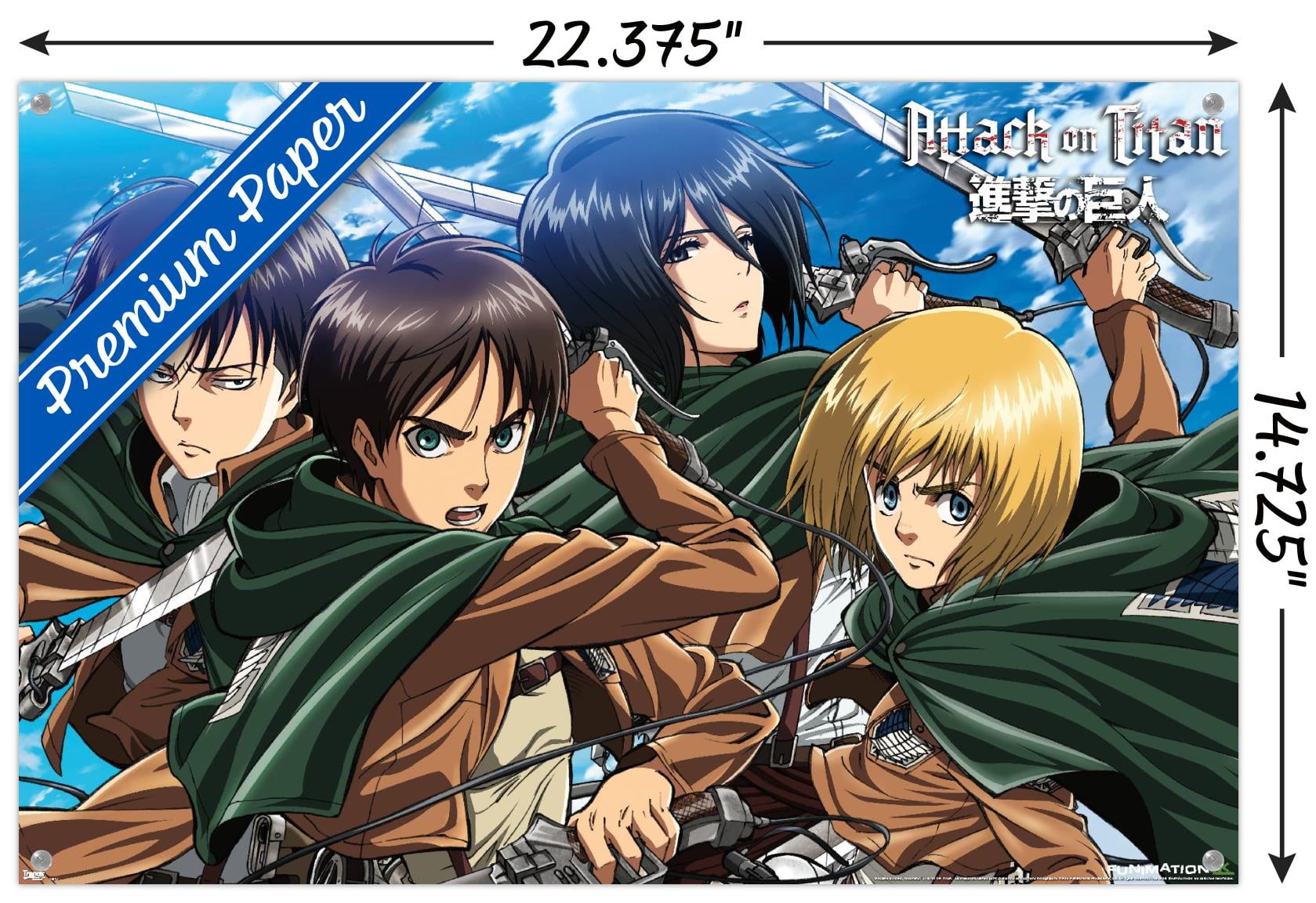 Attack On Titan 14 72 X 22 37 Poster By Trends International Walmart Com