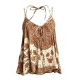 thumbnail image 7 of BODOAO Women's Spaghetti Strap Tank Top Paisley Print V Neck Flowy Camisole Loose Fit Boho Sleeveless Casual Summer Cami Top for Beach Vacation Festival Wear Brown 2XL, 7 of 7