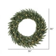 thumbnail image 3 of Vickerman 36" Camdon Fir Artificial Christmas Wreath, Warm White LED Mini Lights - Faux Holiday Wreath - Indoor Seasonal Home Decor, 3 of 3