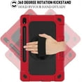 thumbnail image 3 of SOATUTO for Samsung S8 Plus S7 Plus S7 FE 12.4 inch Tab Case with S Pen Holder Kickstand Shoulder Hand Strap Hybrid Kids Friendly Case for Samsung Galaxy S8 Plus / S7 FE SM-T730 T736 - Red+Black, 3 of 6
