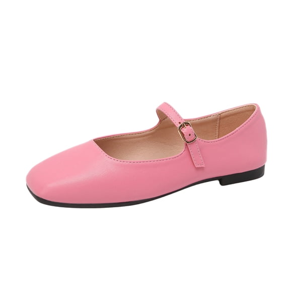 YOUYEDIAN Mary Jane Shoes Women Slip on Dressy Flats Shoes for Women 2026 New Fashion Non-Slip Shoes for School Formal Walking (Pink)