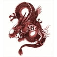 thumbnail image 3 of Dragon Duvet Cover Set, Japanese Dragon Figure Tatsu Symbol Sacred Folk Noble Monster Theme, Decorative Bedding Set with Pillow Shams, Burgundy and Pale Pink, by Ambesonne, 3 of 3