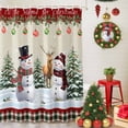 thumbnail image 5 of Shower Curtains Sets for Bathroom Decor Snowman Elk Xmas Ball Pine Tree Waterproof Bathroom Curtain with Hooks, Winter Snowflakes Retro Plaid for Bathroom Decor,36x72IN, 5 of 9
