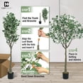 thumbnail image 4 of CAPHAUS 4 Feet, 48 Inch Artificial Eucalyptus Tree, Natural Large Faux Plants Indoor/Outdoor Patio, Home Décor, UV Resistant Artificial Outdoor Plants, Fake Greenery in Pot with Dried Moss, 4 of 7
