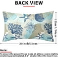 thumbnail image 3 of Nautical Coastal Pillow Covers 12X20 in Beach Ocean Themed Decorative Lumbar Bed Pillow Cases Set of 2 Starfish Seashell Throw Pillows Home Decor for Living Room Bedroom Bed Cushion Outdoor, 3 of 6