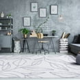 thumbnail image 2 of Botanical Plush Shag Indoor Transitional Area Rug, Grey/Cream, 8' x 10', 2 of 9