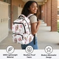 thumbnail image 5 of HUIACONG Pink Cowgirl Horse Bow School Backpack for Boys Girls Ages 6-18 Water Resistant Multi Pocket Padded Adjustable Straps Large Capacity Bookbag for Elementary Middle High School Daily Use, 5 of 7