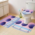 thumbnail image 4 of Purple Tree Bathroom Rugs Set Watercolor Gradient Pink Cloud Sky Purple Flower Leaf Non Slip Absorbent Soft Bath Mats 3 Piece Set with Bathroom Rug, U-Shaped Floor Mat, Toilet Seat Cover Small Size, 4 of 9