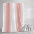 thumbnail image 3 of Shower Curtains for Bathroom, Coral Red White Waterproof Fabric Shower Curtain, Modern Gradient Vertical Stripes Geometric Decorative Bathroom Curtain for Bathtub, 36"x72", No Hooks Included, 3 of 9