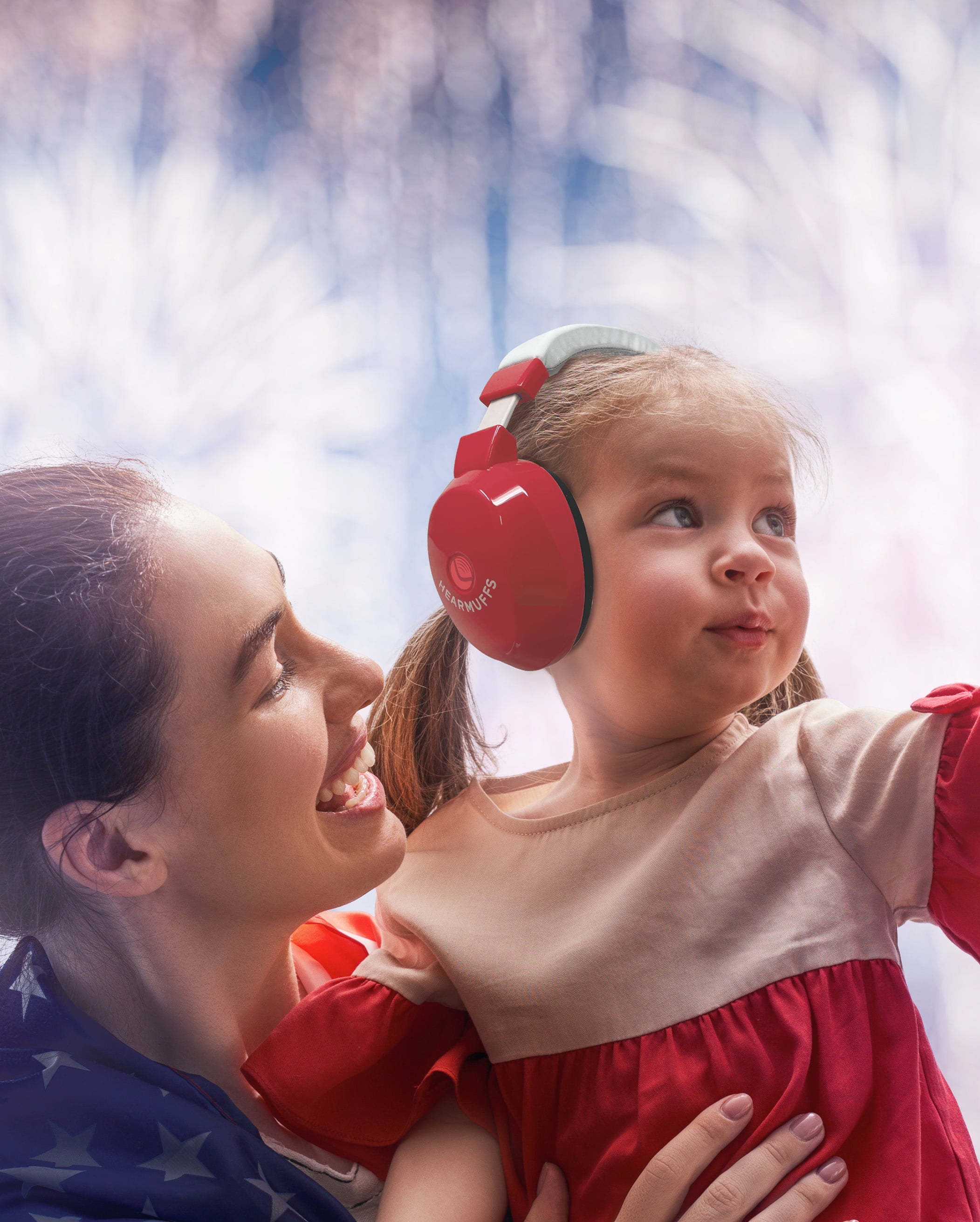 Lucid Hearing - Bluetooth HearMuffs for Children - Hearing Protection Ear Muffs Ideal for Kids 5-10 Years Old - RED