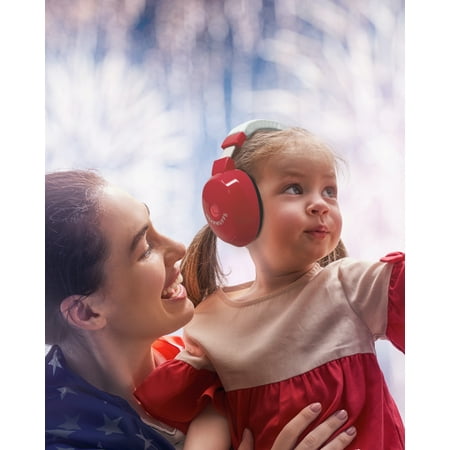 Lucid Hearing - Bluetooth HearMuffs for Children - Hearing Protection Ear Muffs Ideal for Kids 5-10 Years Old - RED