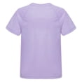 thumbnail image 2 of Alvivi Girls Short Sleeves Casual Shirt Kids Dry-Fit Athletic T-shirts for Sport Fitness Running Light Purple 5-6, 2 of 5