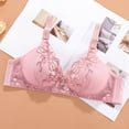 thumbnail image 3 of Wdgfv Thin Wireless Embroidered Floral Bra for Women Comfortable Breathable Everyday T-Shirt Support Pink 36, 3 of 3