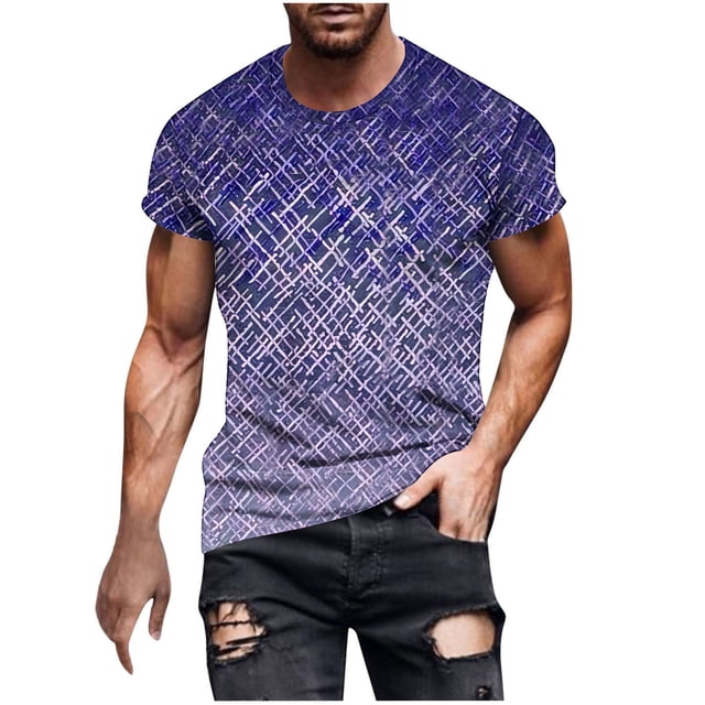 Camisetas de Manga Corta para Hombre Imprimir Deportes de Manga Corta Cuello Redondo Blusa Algodón Poliéster, Nueva Moda Casual Camiseta para Hombres