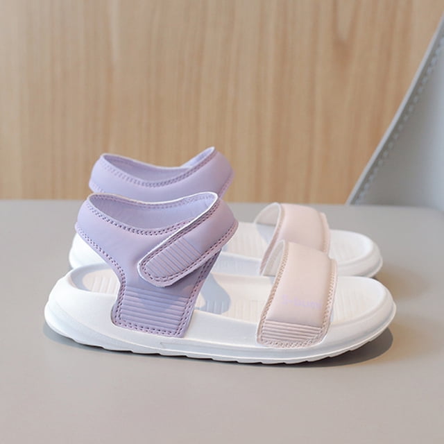Sandalias para niños Toes ABIERTA Zapatos planos Sandalias de verano sin deslizamiento SOLO (29) Púrpura