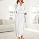 thumbnail image 4 of Vestido Mujer Otoño Largo Cuello Redondo Manga Larga Traje Diario Kuymtek Blanco T S para Mujer, 4 of 7