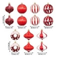 thumbnail image 4 of AYktou 14 Pcs Christmas Ornaments Balls, Christmas Tree Unique Shaped Ornaments Set, Pumpkin Hollow Doughnuts Onions and Almonds Shapes Hanging Balls for Home Christmas Tree Decoration, 4 of 9