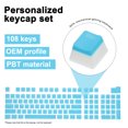 thumbnail image 2 of 108 Keys PBT Pudding Keycaps Set OEM Profile Double Shot for Mechanical Keyboard Layout Sky Blue, 2 of 6