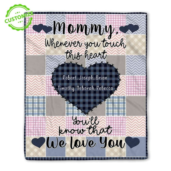 Customizaholic Custom Name Blanket, Name Blanket, Mom Blanket, Family Blanket