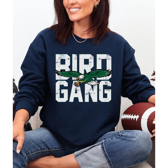 Bird Gang Football Sweatshirt, Game Day Eagle Shirt, Retro Sports Fan Hoodie, Philly Team Spirit Crewneck, Football Season Outfit Tshirt All Size S-5XL