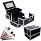 thumbnail image 1 of Neceser Maquillaje, 3 Nivele con Espejo Estuche de Maquillaje, Maletin para Maquillaje Multifunción, Caja de Maquillaje Profesional, Cosmetiquera para Maquillaje de Viaje Guarda (Negro), 1 of 4