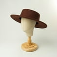 thumbnail image 3 of WCJM MaleFashion Trendy Colour Boater ShapeSombrero Winter Warm Outdoor DressHat Khaki, 3 of 4